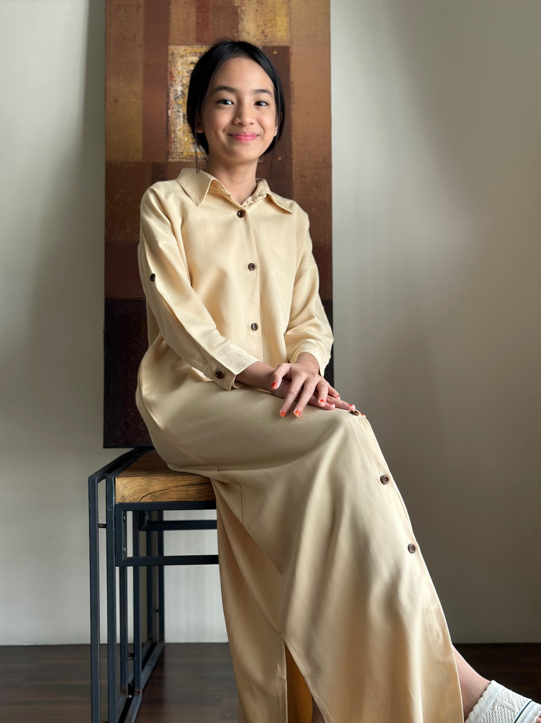 SIENNA Shirt Dress in Parmesan