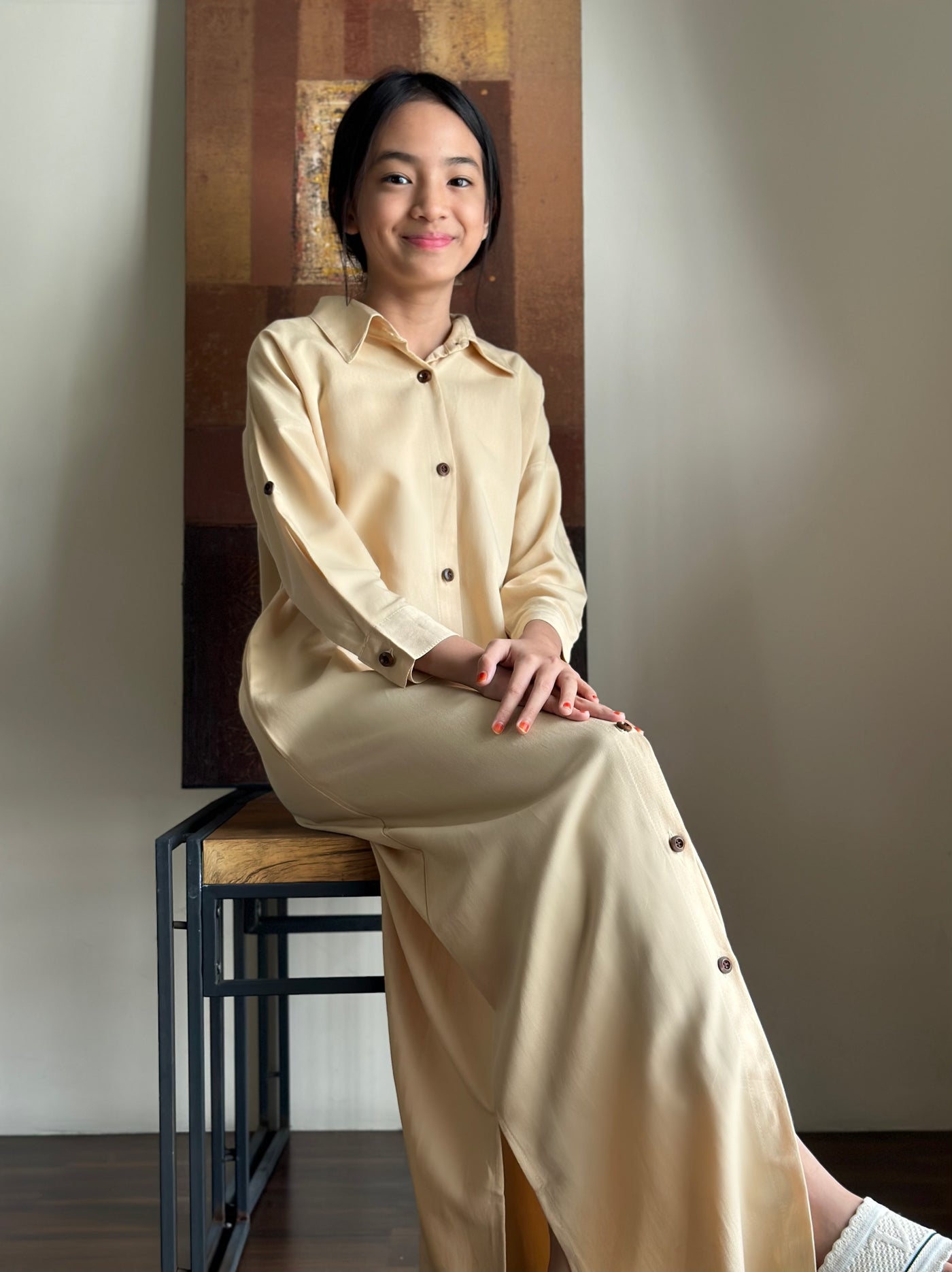 SIENNA Shirt Dress in Parmesan