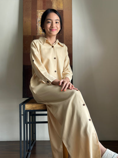 SIENNA Shirt Dress in Parmesan