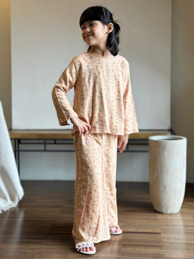 INANG Modern Kurung Set in Peach Floral