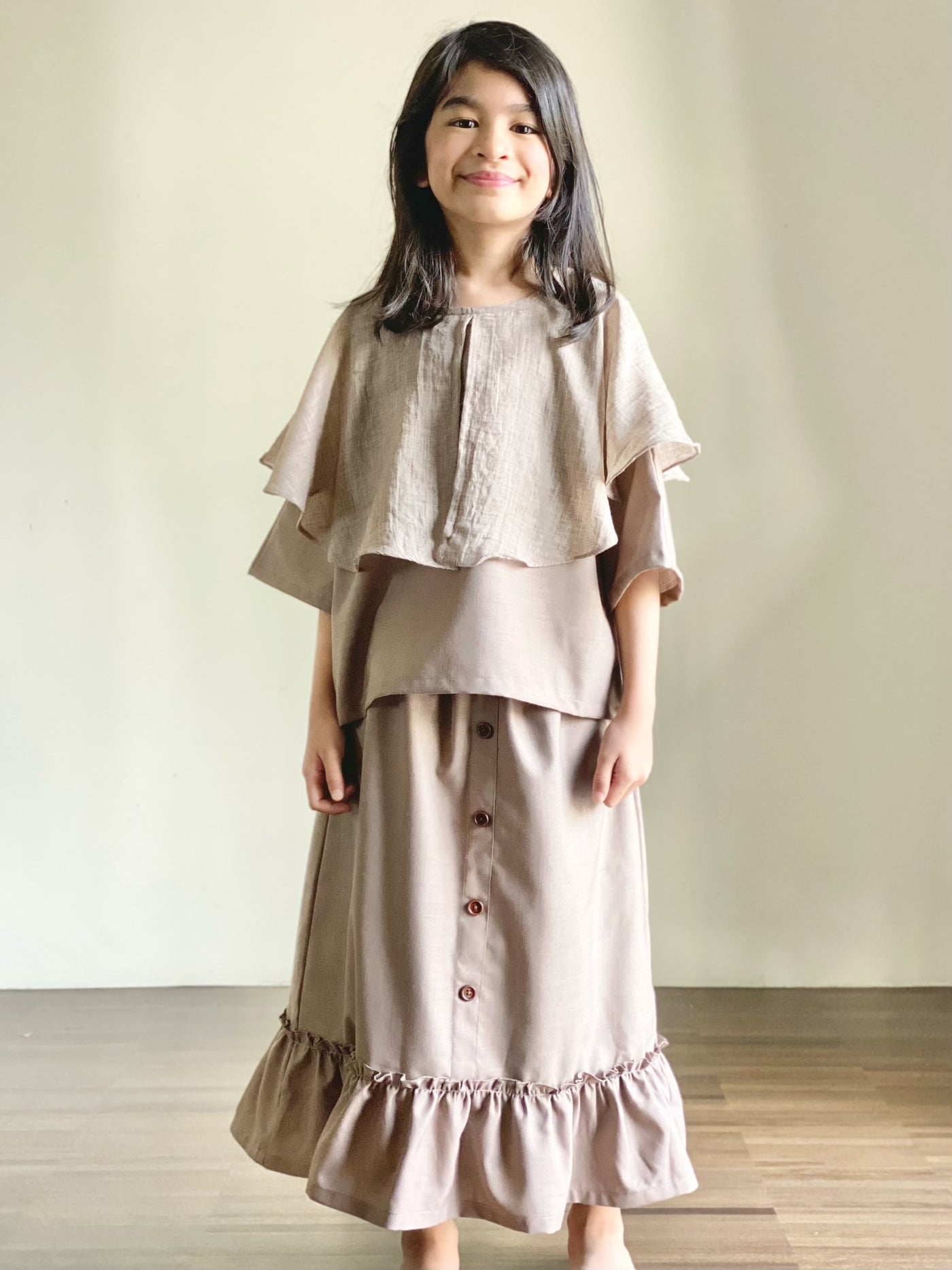 Celina Puritan-collar Blouse in Cedar