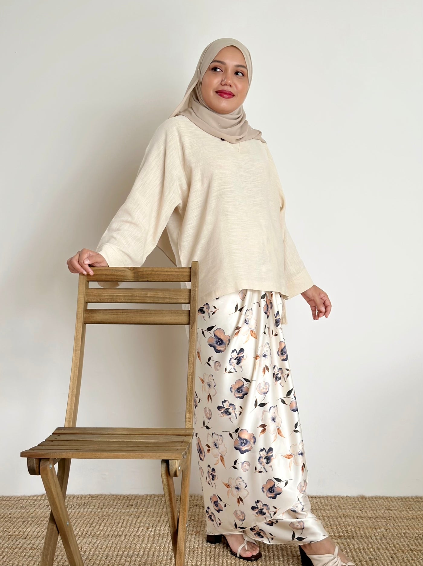 AKASIA Linen Blouse in Vanilla