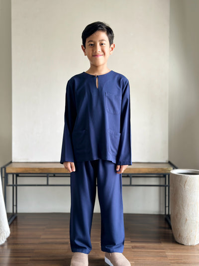 NUH Teluk Belanga Baju Melayu Set in Navy