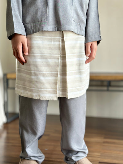 AYUB Instant Pelikat Style Samping in Grey Stripes