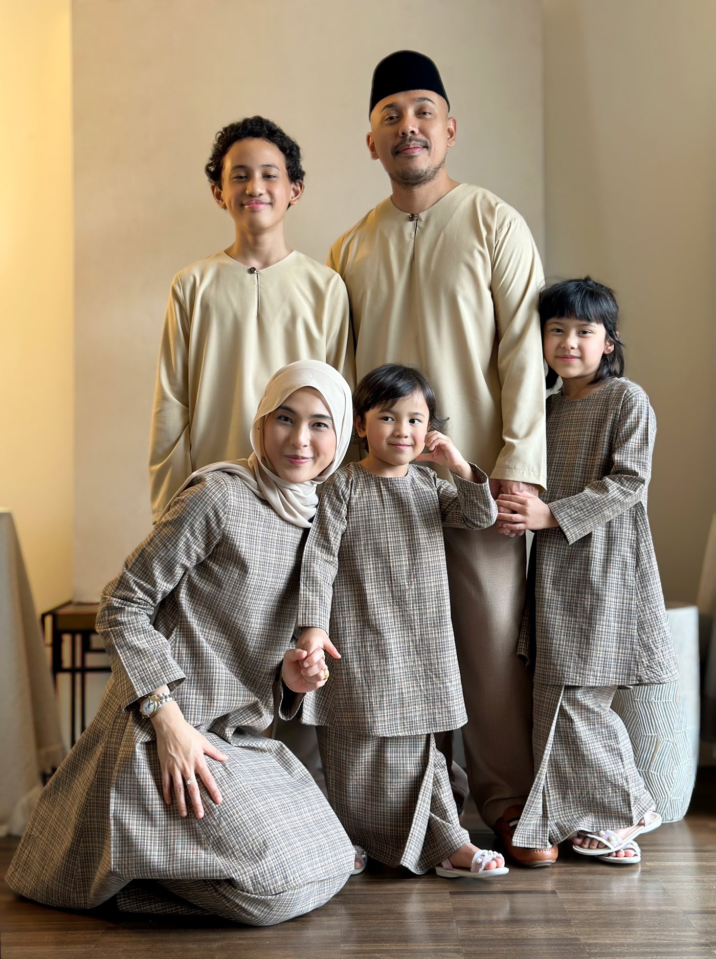 DAMAI Teluk Belanga Kurta in Tan
