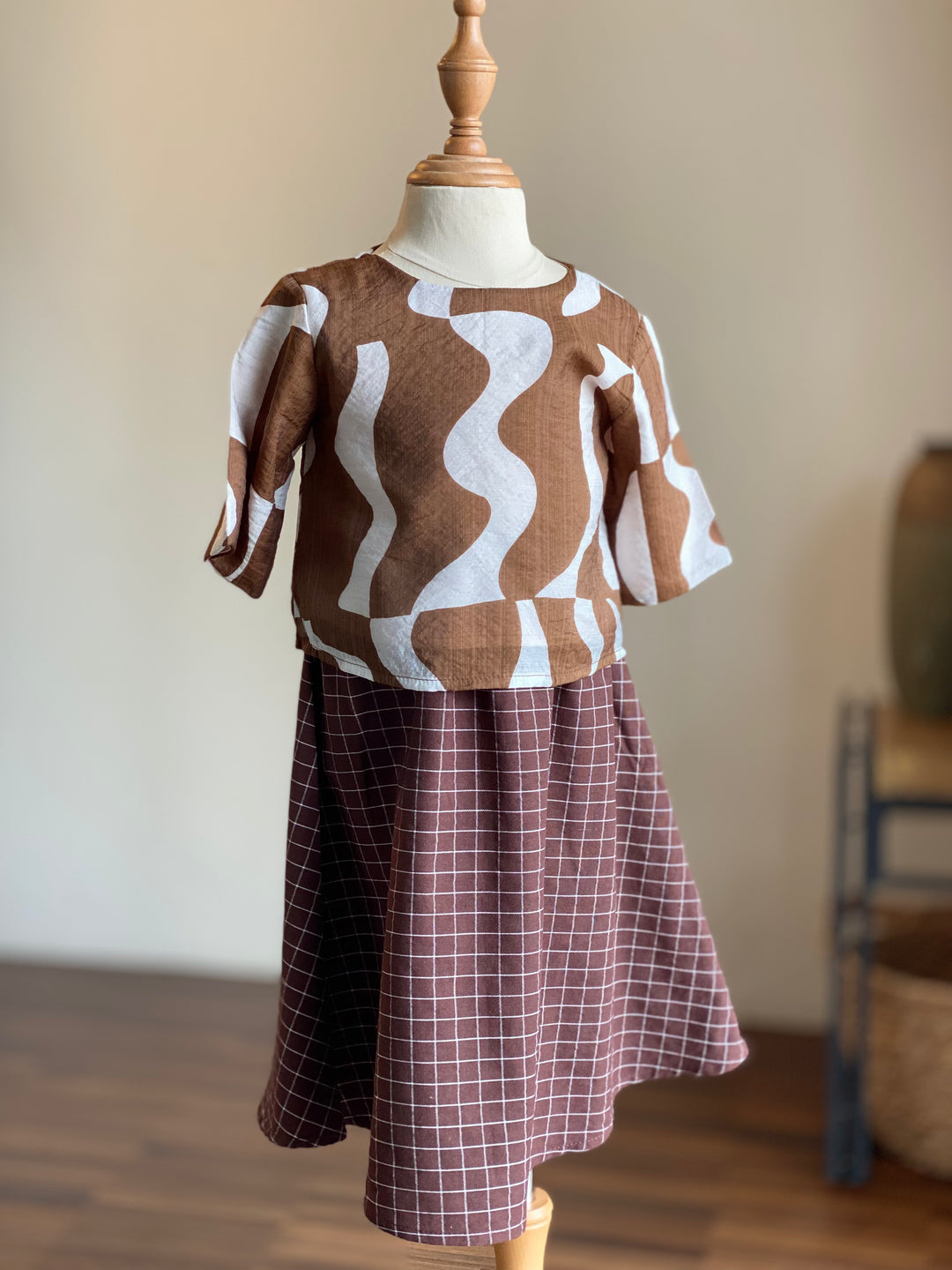 ORKED Baby’s Modern Kurung Set in Cocoa