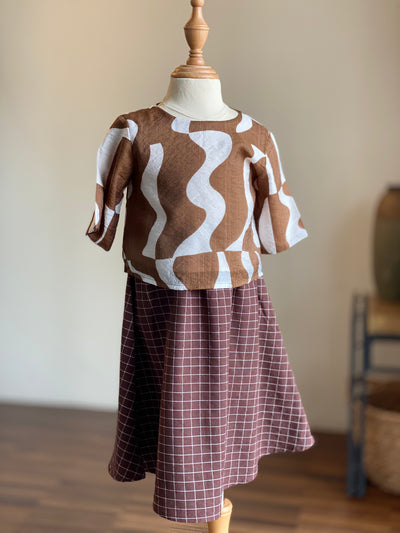 ORKED Baby’s Modern Kurung Set in Cocoa