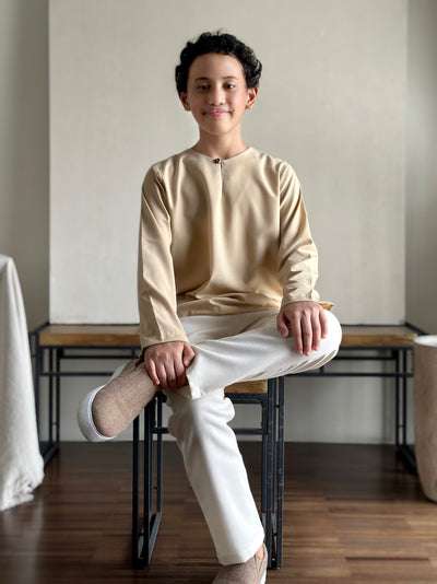 DAMAI Teluk Belanga Kurta in Tan