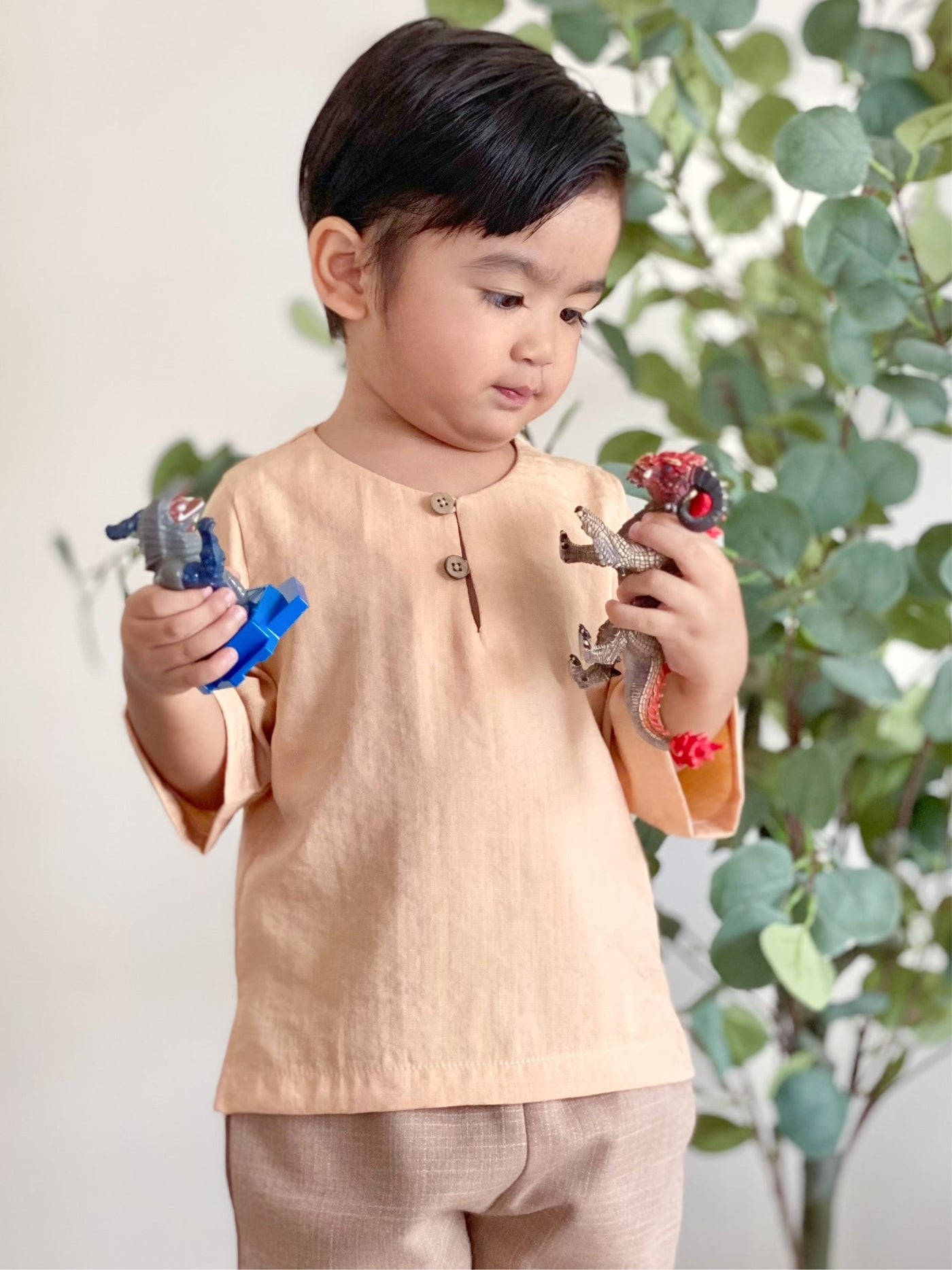 TENANG Unisex Baby’s Kurta in Peach