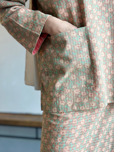MULUS Kurung Kedah Set in Peach Floral