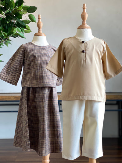 ORKED Baby’s Modern Kurung Set in Tartan Checks