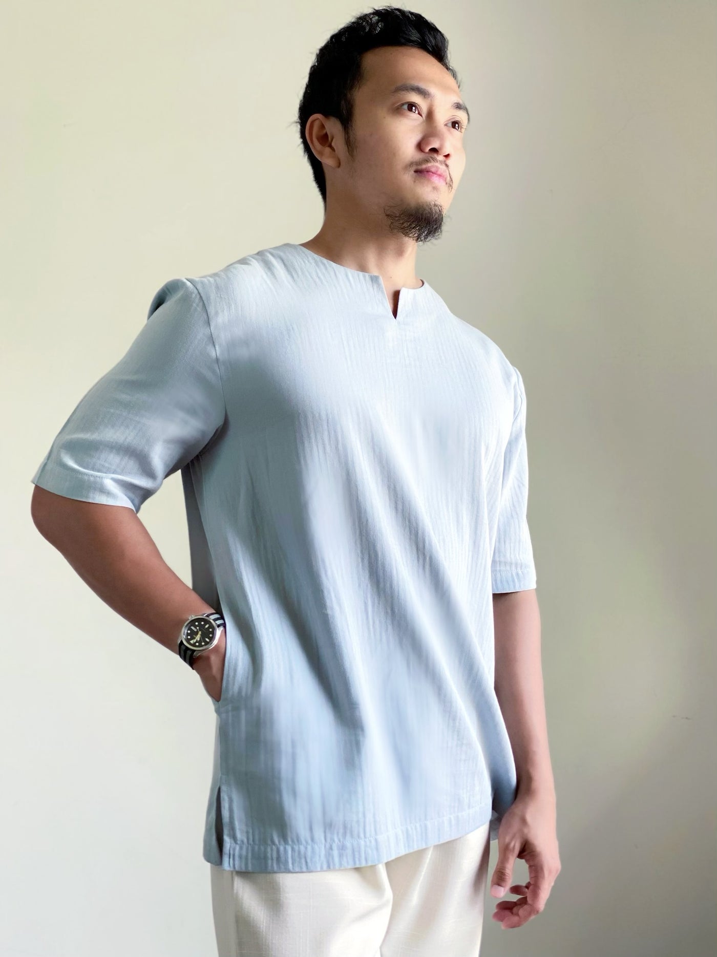 KANDA Easy Kurta in Dusty Cyan