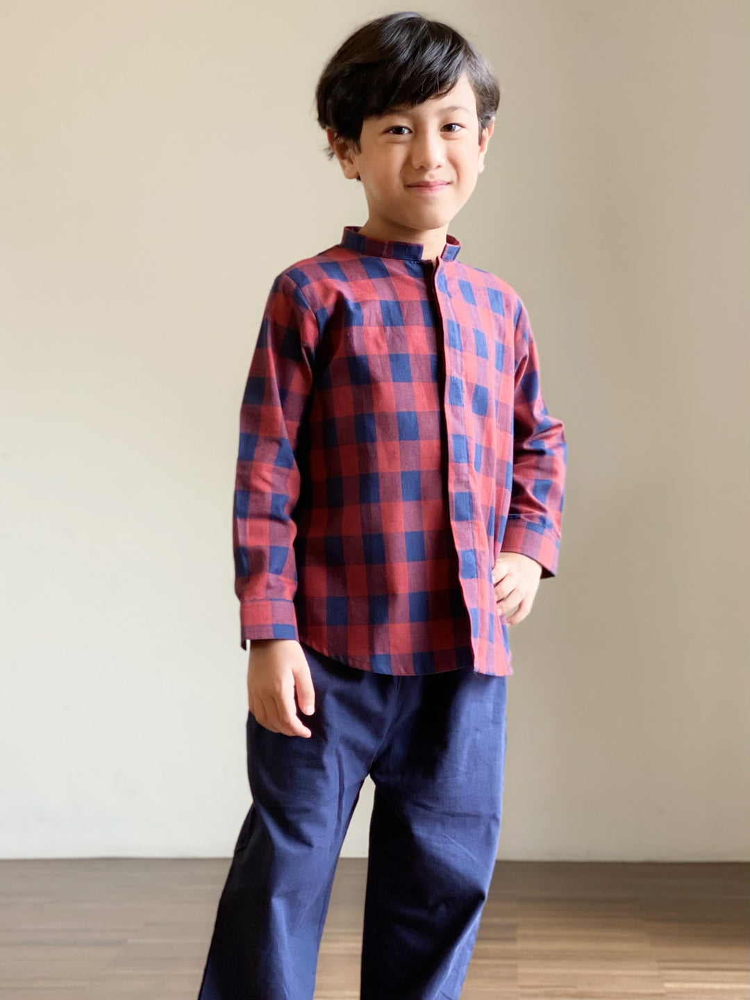 TULUS Unisex Kurta Set in Checks