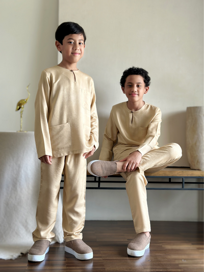 NUH Teluk Belanga Baju Melayu Set in Buttermilk