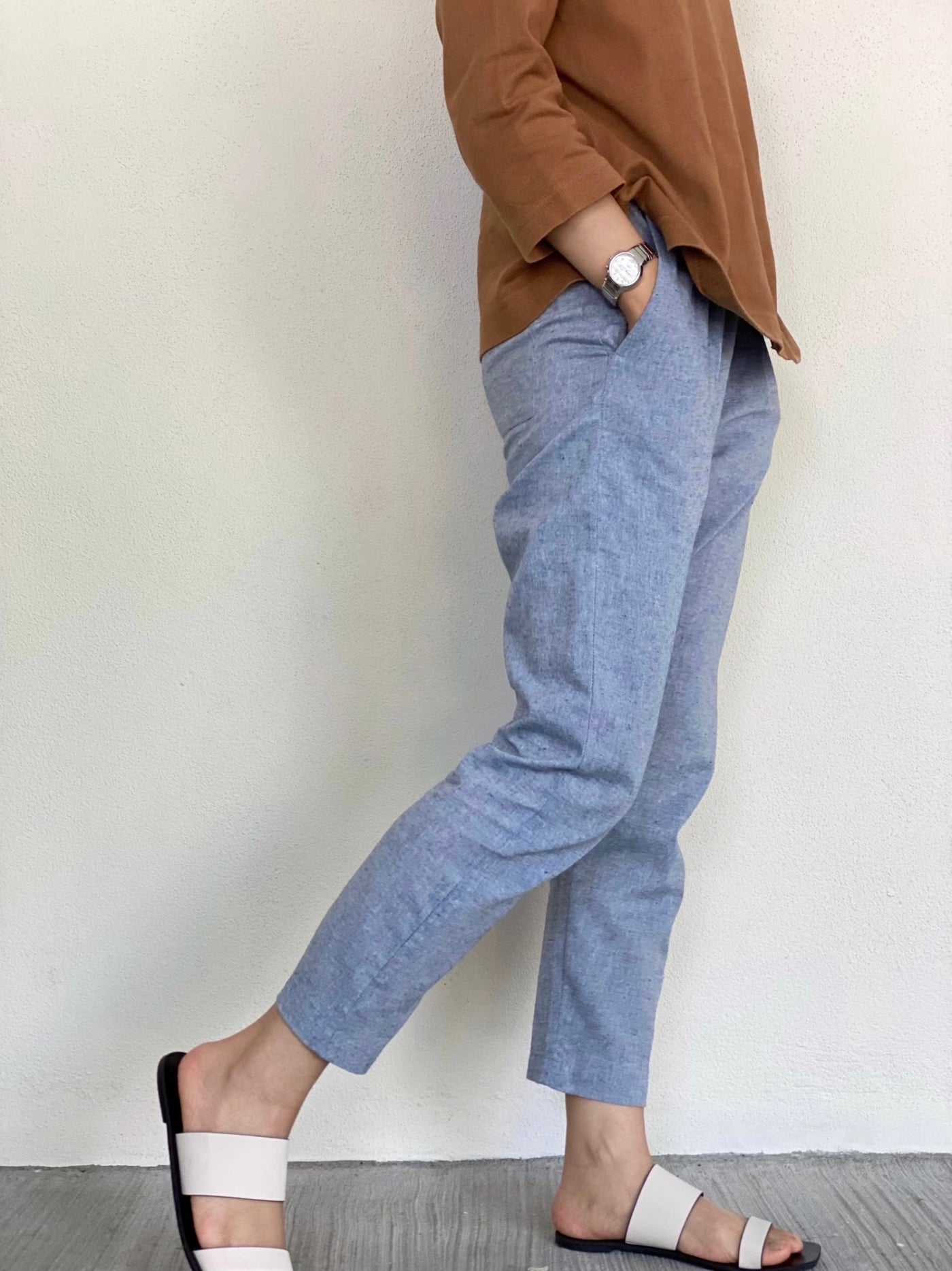 KELLY Chambray Cropped Pants
