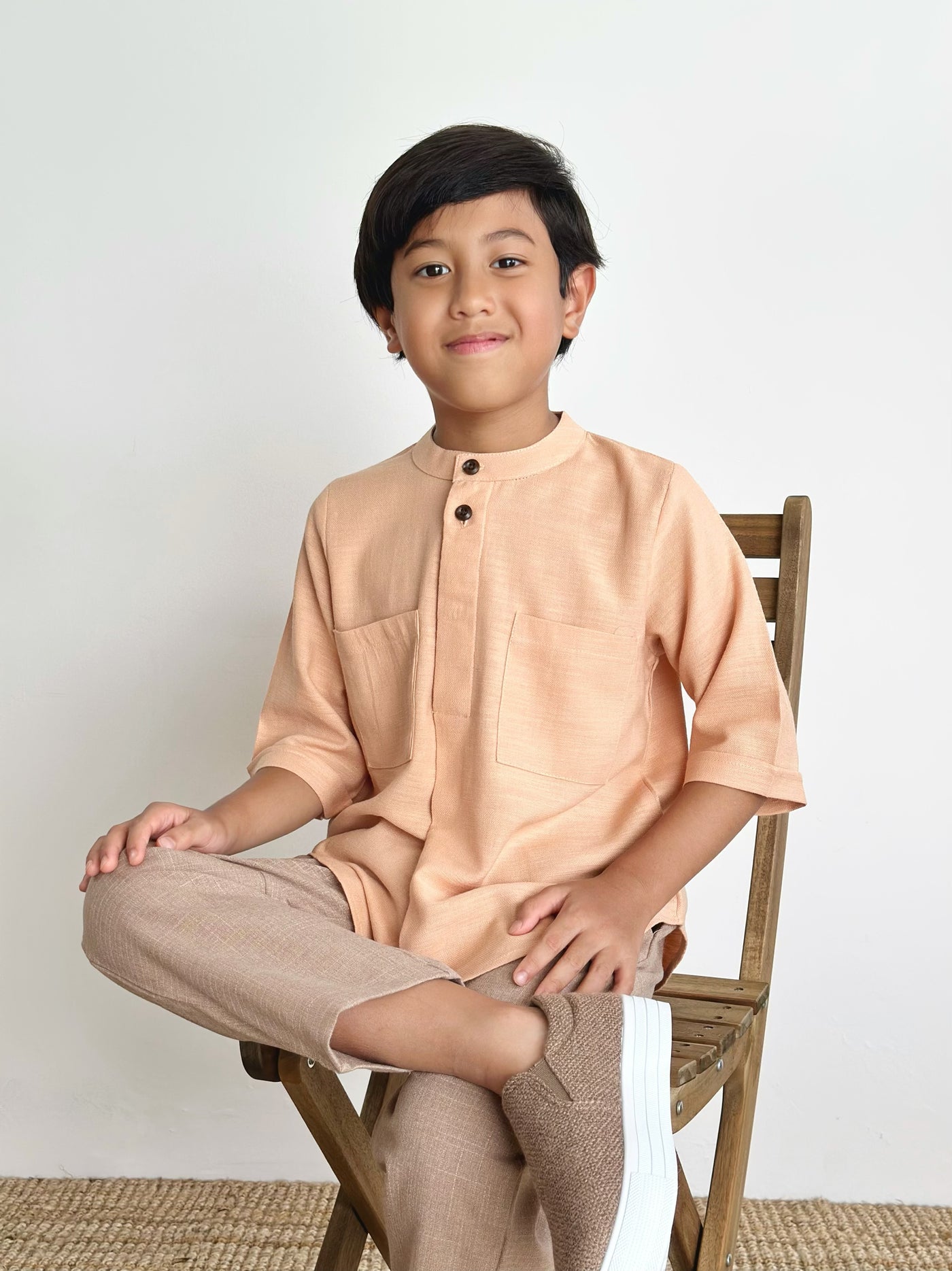 ALI Pocket Kurta in Peach