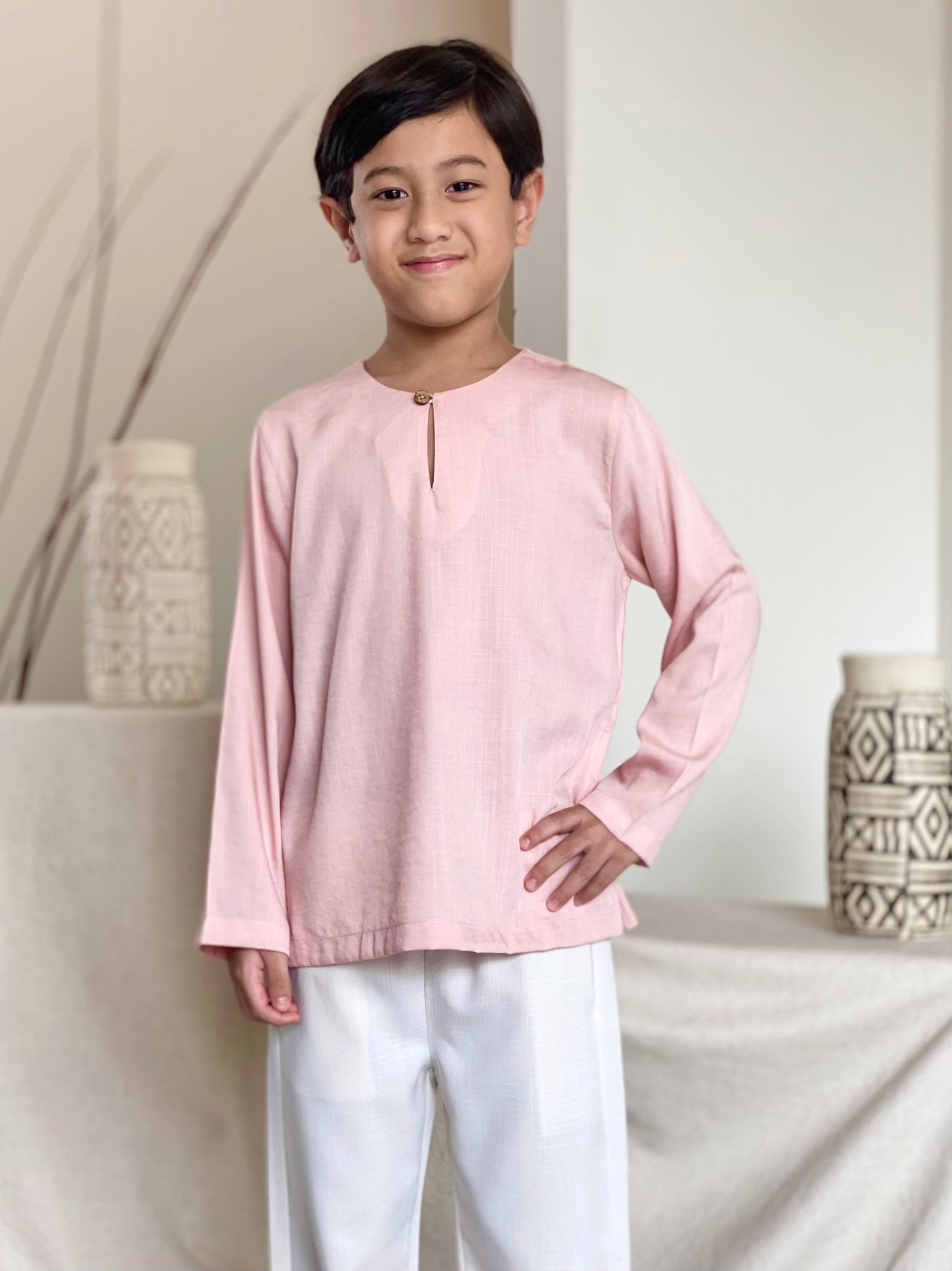 DAMAI Teluk Belanga Kurta in Pink