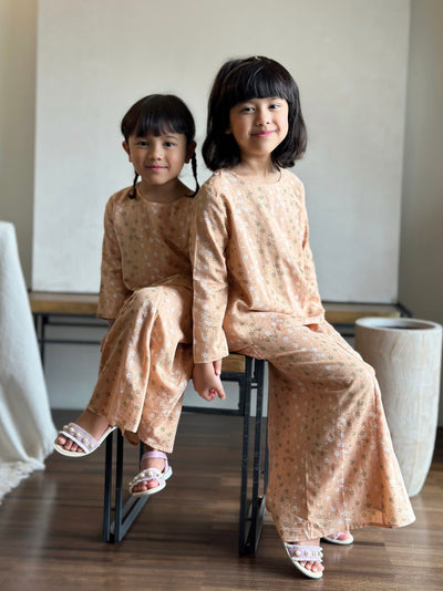 INANG Modern Kurung Set in Peach Floral