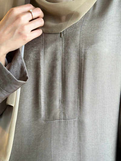 MARYAM Flare Abaya in Mud Green