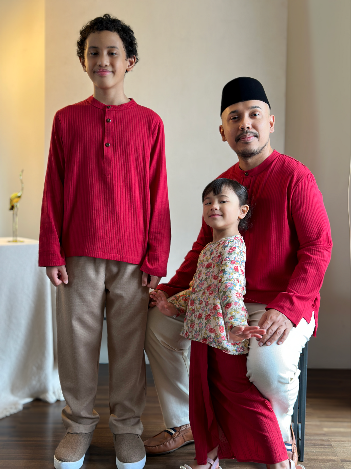 AHMAD Kurta in Carmine Red