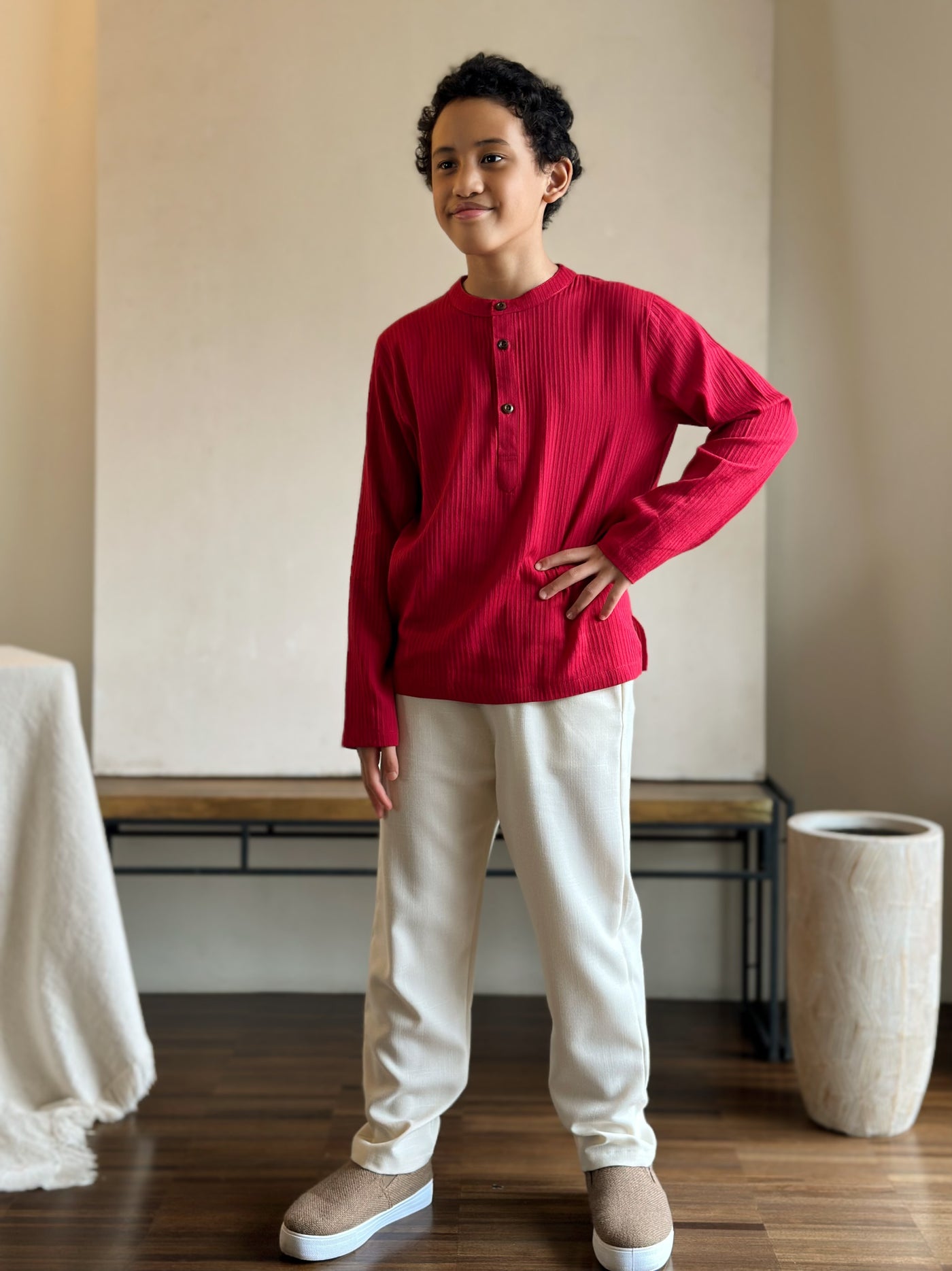 AMAR Kurta in Carmine Red