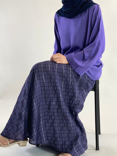 JELITA Pocket Blouse with Flared Skirt Set in Purple