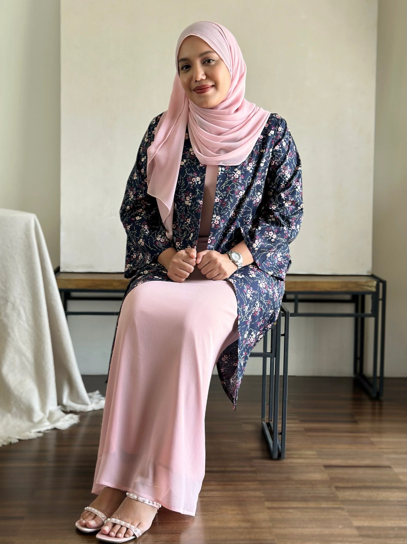 ROSE Flowy Dress with Overcoat Set