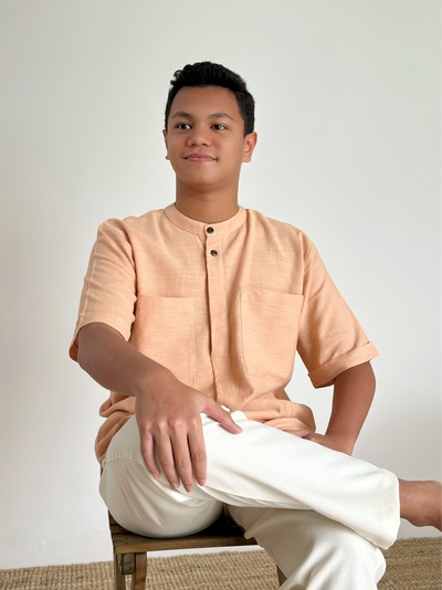 ABU Pocket Kurta in Peach