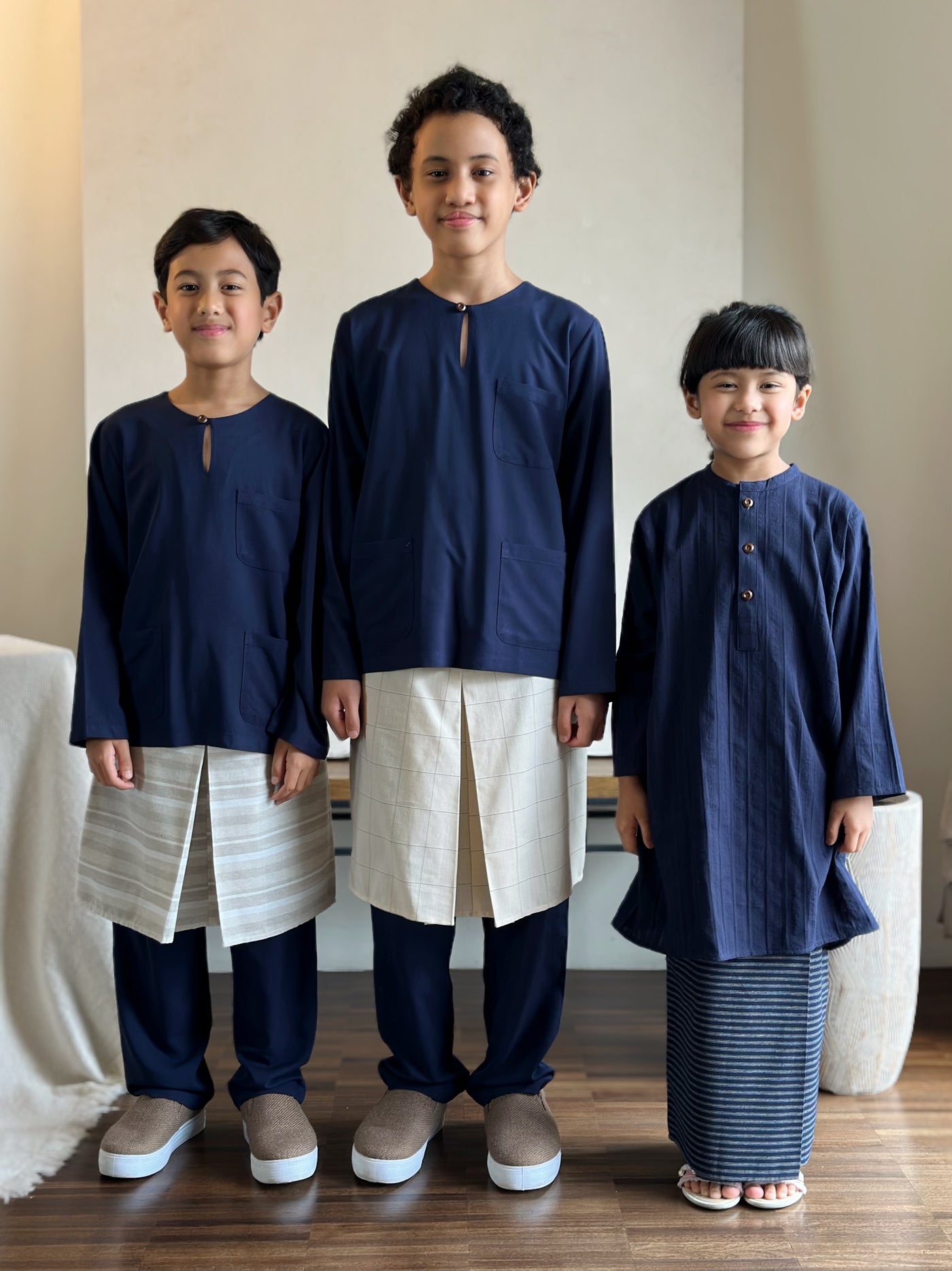 NUH Teluk Belanga Baju Melayu Set in Navy