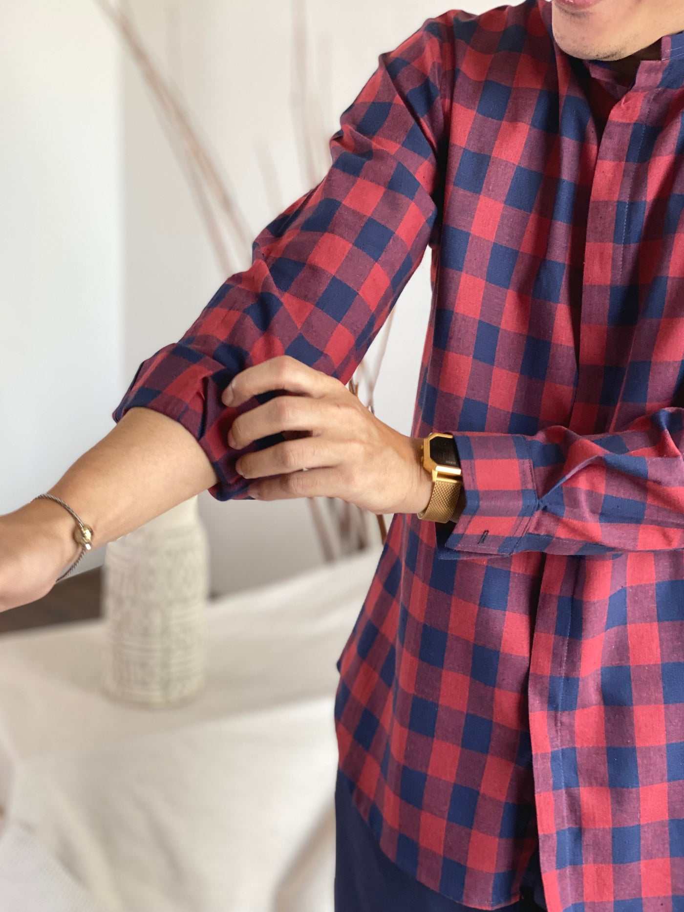 Ilham Kurta in Checks (Top only)