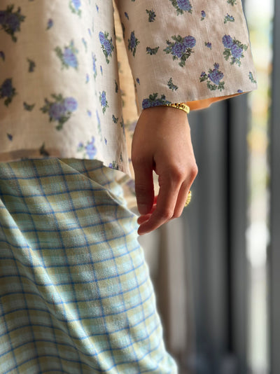 CENDANA Short Kurung Set in Mint Floral