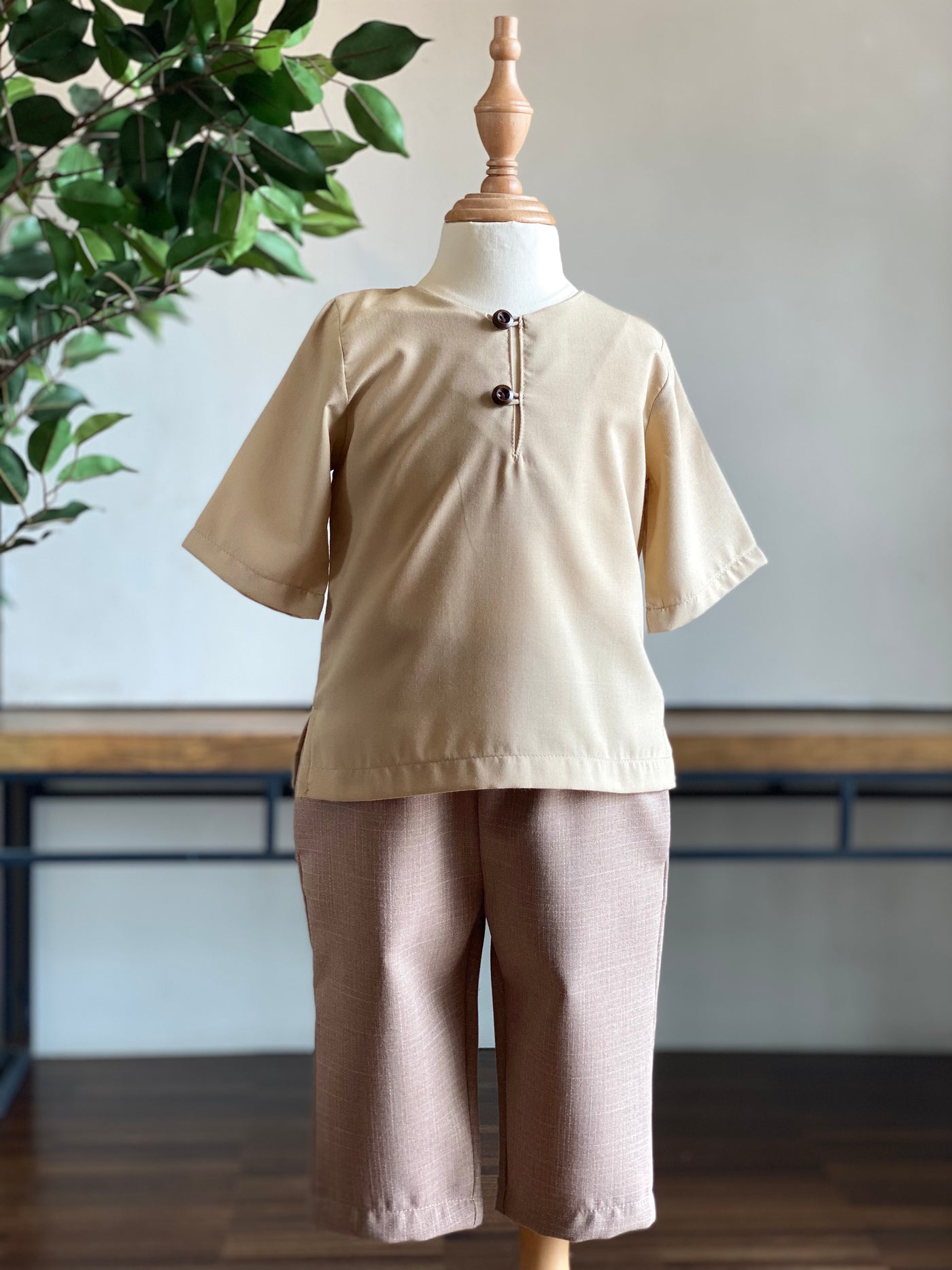 TENANG Unisex Baby’s Kurta in Tan