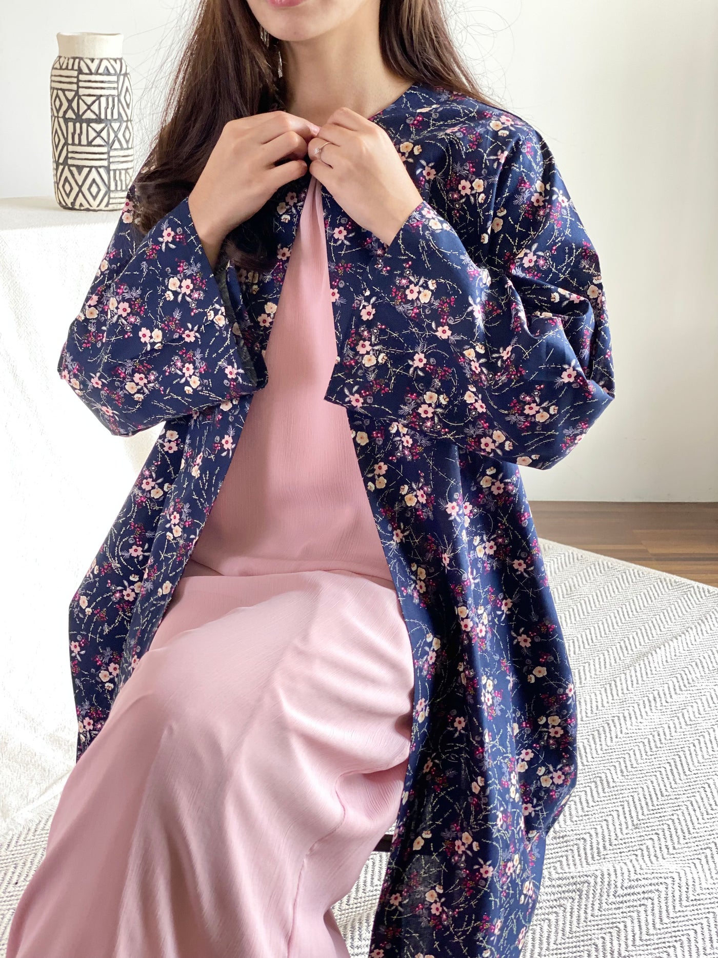ROSE Flowy Dress with Overcoat Set