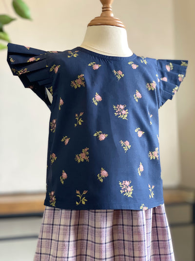 MANIS Baby's Mini Kurung Set in Navy-lilac