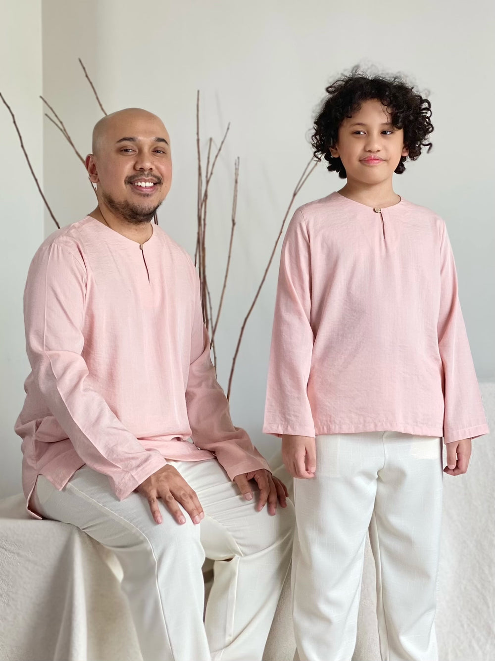 BUDI Teluk Belanga Kurta in Pink