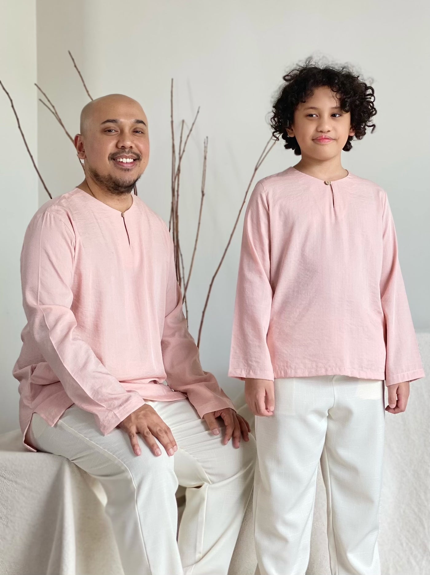 BUDI Teluk Belanga Kurta in Pink