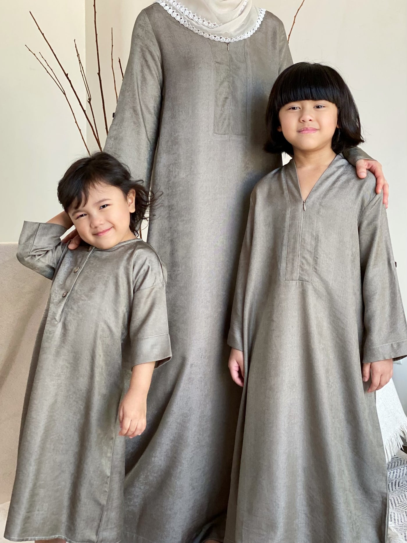 MALIQA Baby's Jubah in Mud Green
