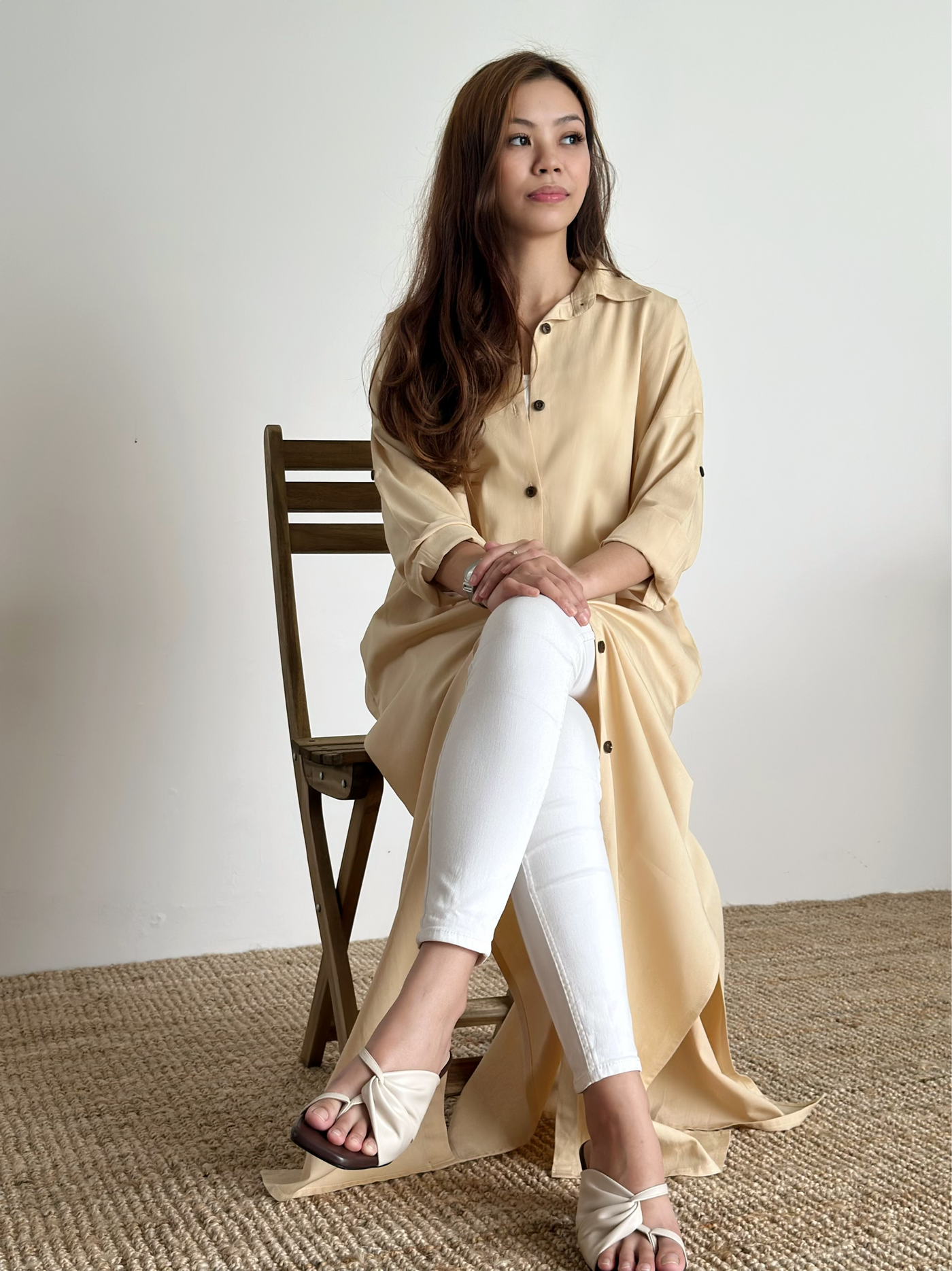 ASTER Shirt Dress in Parmesan