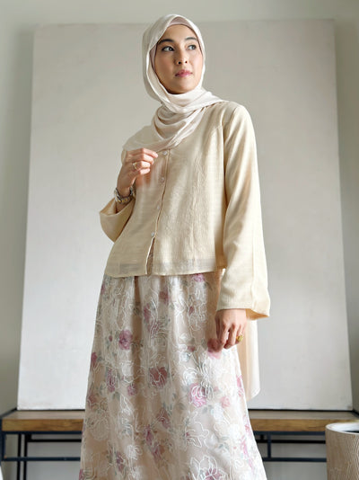 CAMELIA Modern Mini Kebaya Set in Vanilla Rose