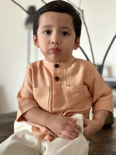 ALI Pocket Kurta in Peach