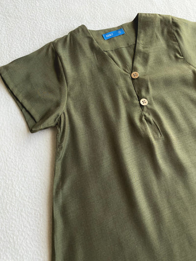 ULYA Baby's One-Piece Dress in Olive