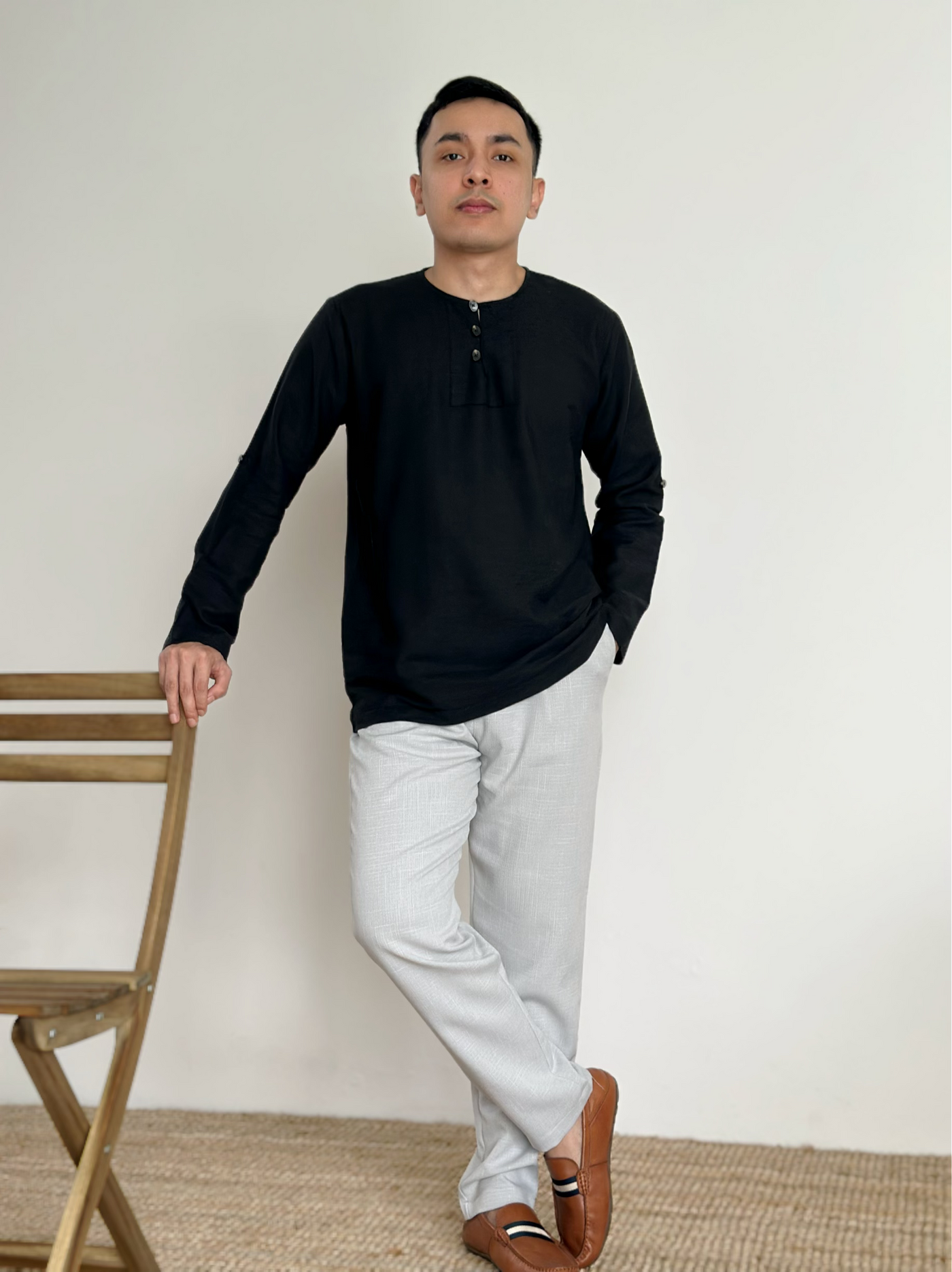 ELIAS Kurta in Charcoal