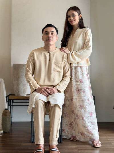 CAMELIA Modern Mini Kebaya Set in Vanilla Rose