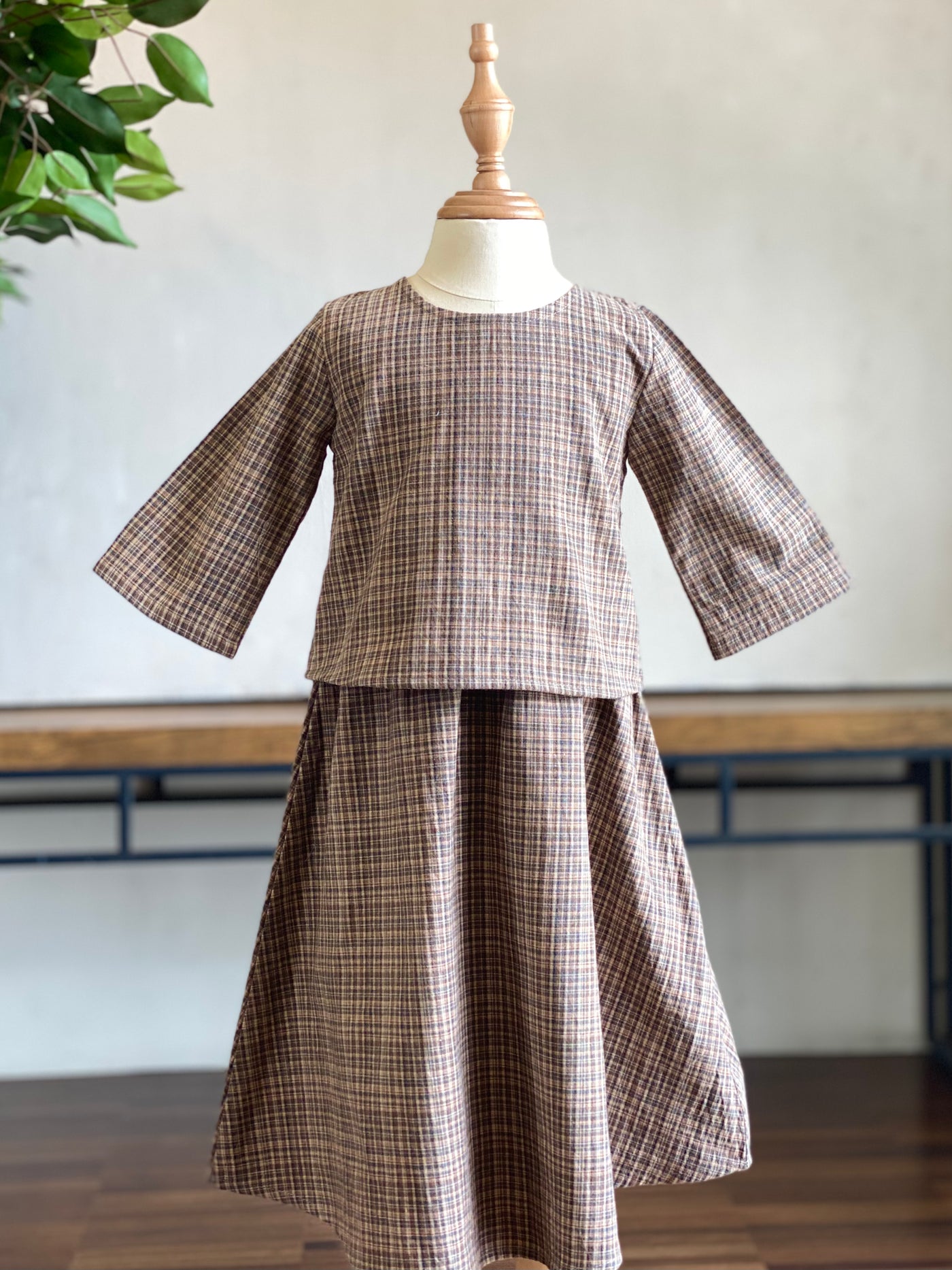 ORKED Baby’s Modern Kurung Set in Tartan Checks