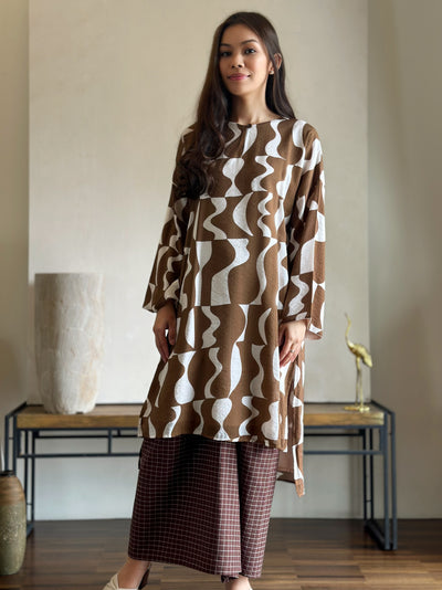 TANJUNG Long Kurung Set in Cocoa