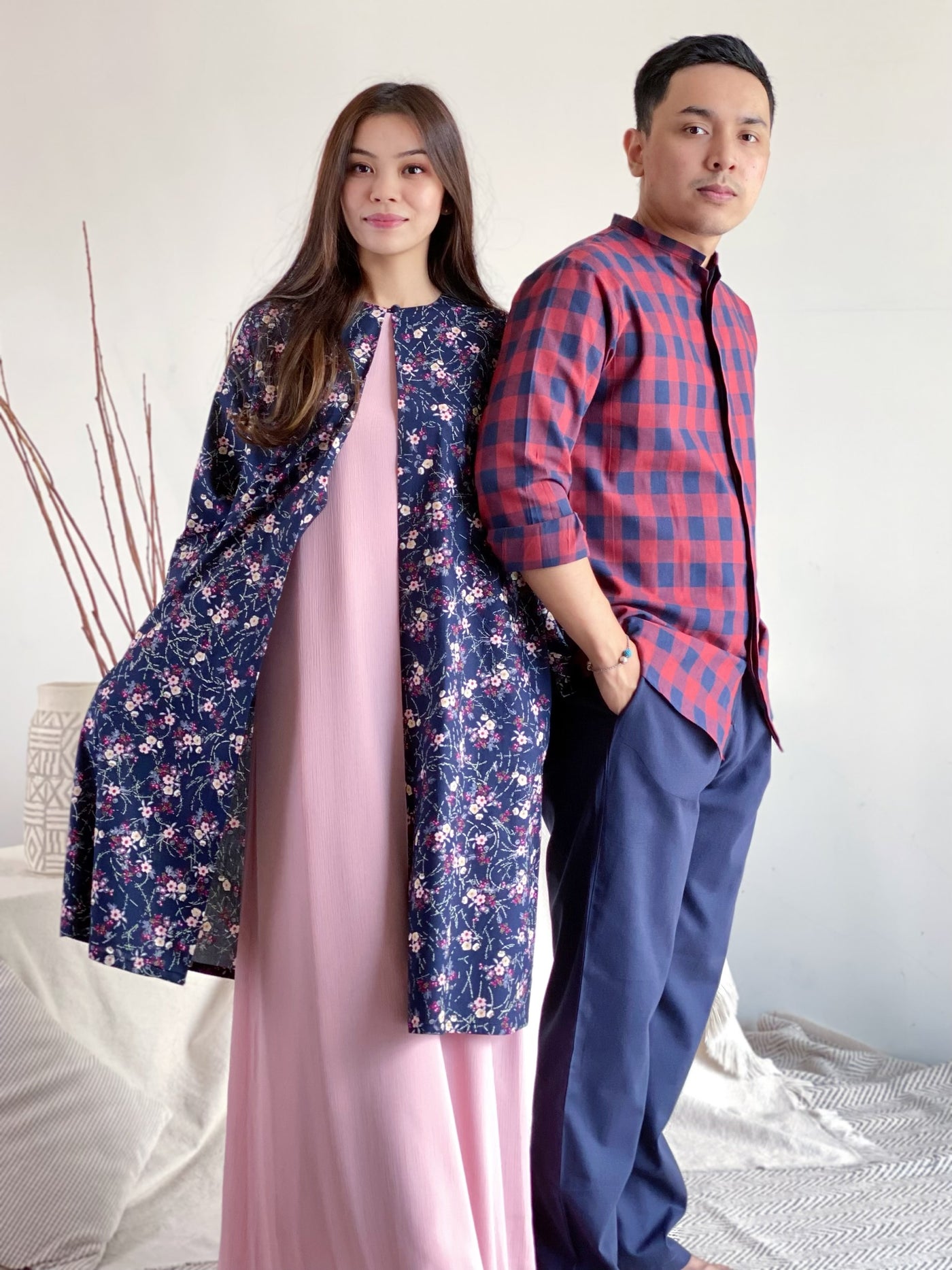 ROSE Flowy Dress with Overcoat Set