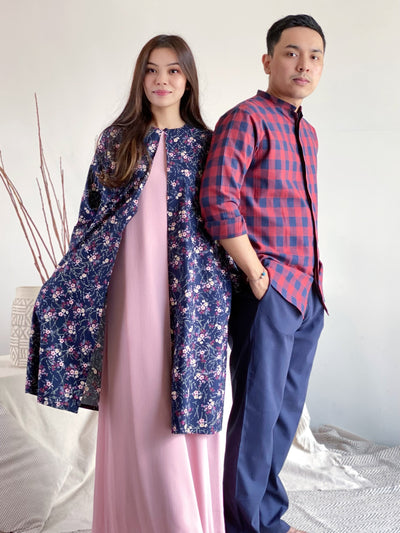 ROSE Flowy Dress with Overcoat Set