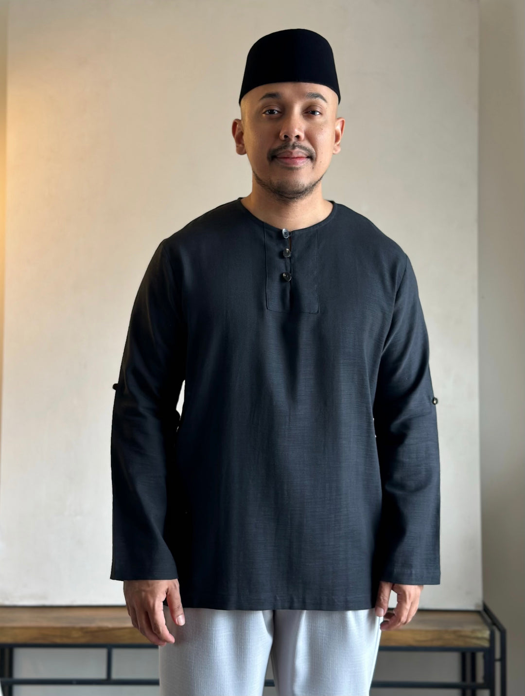 ELIAS Kurta in Charcoal