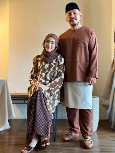 TANJUNG Long Kurung Set in Cocoa