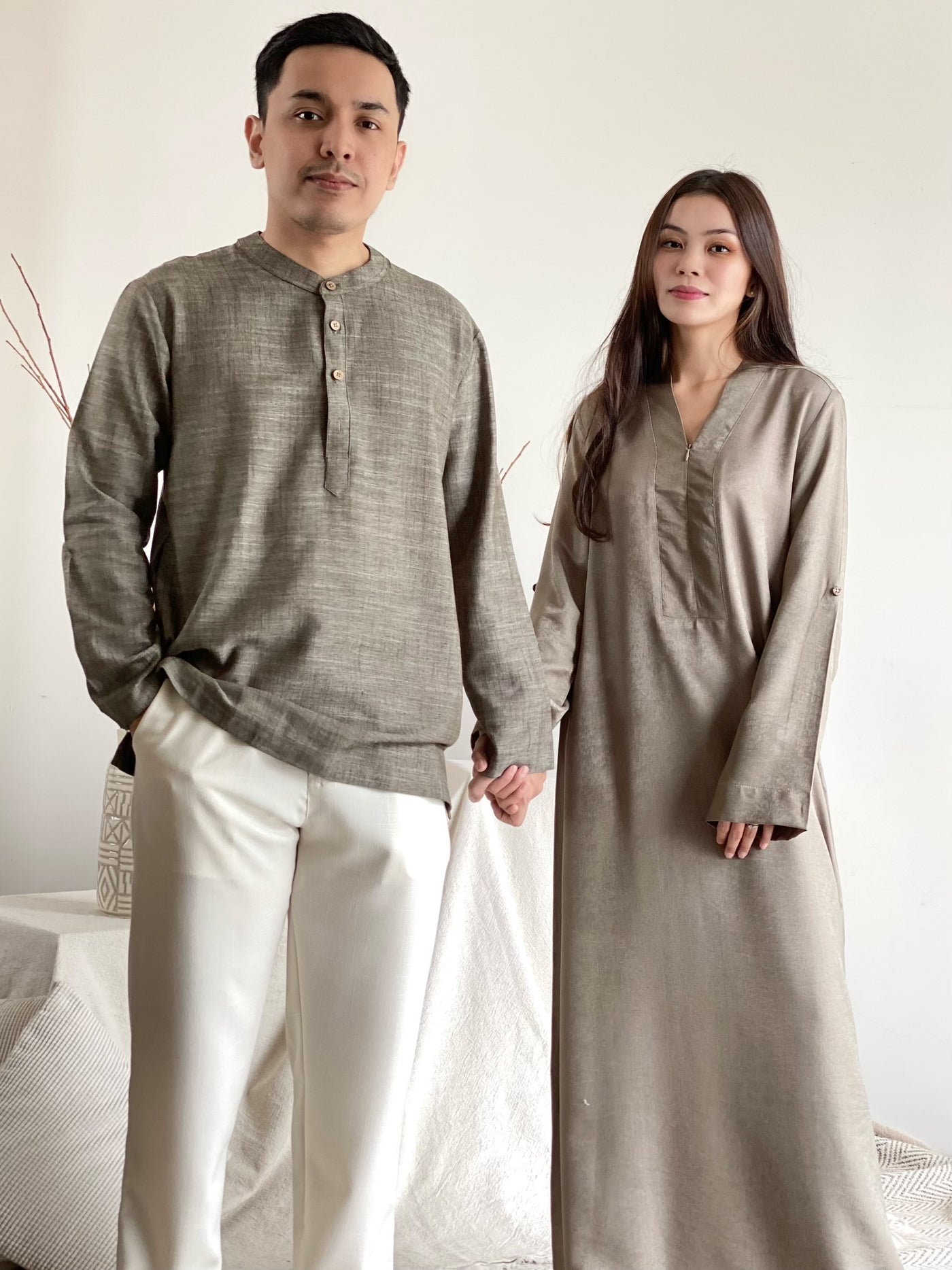 AHMAD Kurta in Mud Green